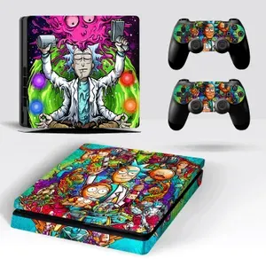 Наклейка Рик и Морти для игровой приставки Sony PlayStation 4 Slim полный комплект геймпады