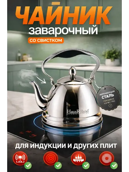 ГКМ 4 Заварочный чайник для индукционной плиты 1л