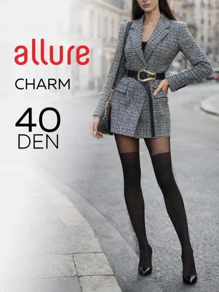 Allure Колготки капроновые с имитацией чулок Charm 40 50 ден