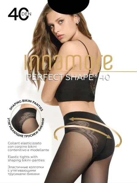 INNAMORE Колготки женские капроновые утягивающие кружевные 40 DEN