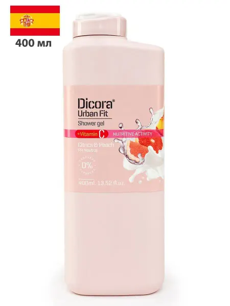 Dicora Urban Fit Гель для душа Гель-крем для ЛИМОН И ПЕРСИК с витамином С 400…