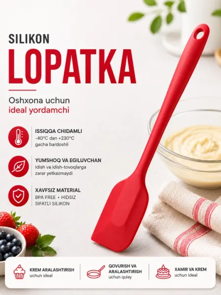 Силиконовая кухонная лопатка — термостойкая, гибкая и удобная