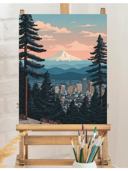 Art on Canvas Вид на город Картина по номерам на холсте 40х50 см