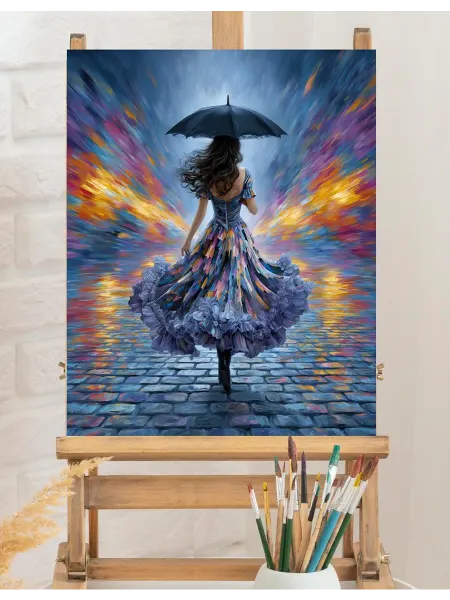 Art on Canvas Врыв красок Картина по номерам на холсте 40х50 см