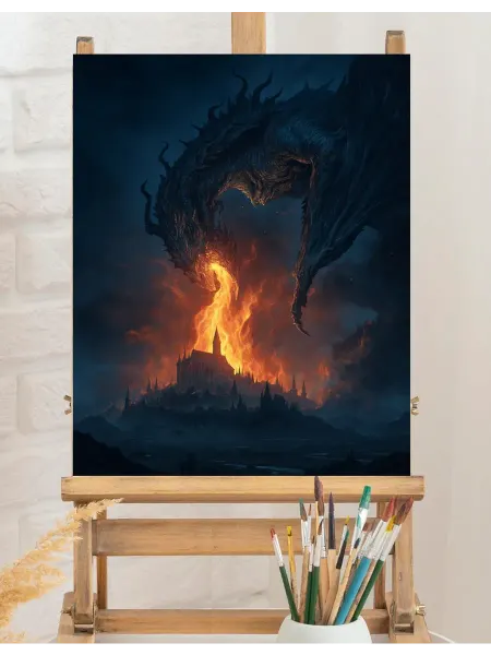 Art on Canvas Гнев небесного змея Картина по номерам на холсте 40х50 см