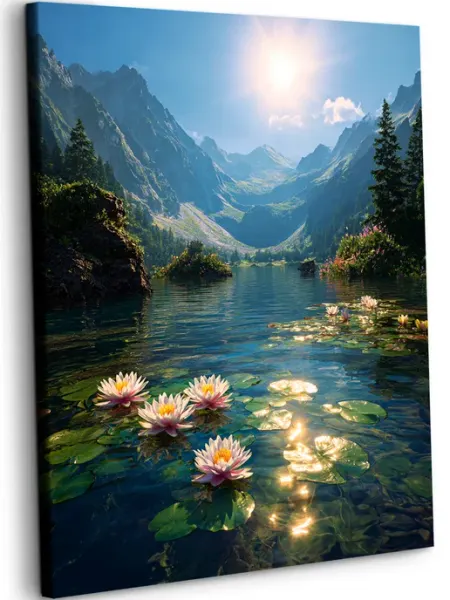 Art on Canvas Горное озеро Картина по номерам на холсте 40х50 см