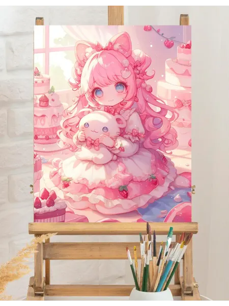Art on Canvas Конфетная девочка Картина по номерам на холсте 40х50 см