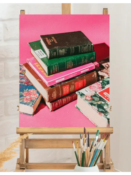 Art on Canvas Яркие книги Картина по номерам на холсте 40х50 см