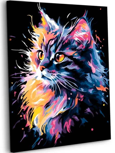 Art on Canvas Красочная кошка Картина по номерам на холсте 40х50 см