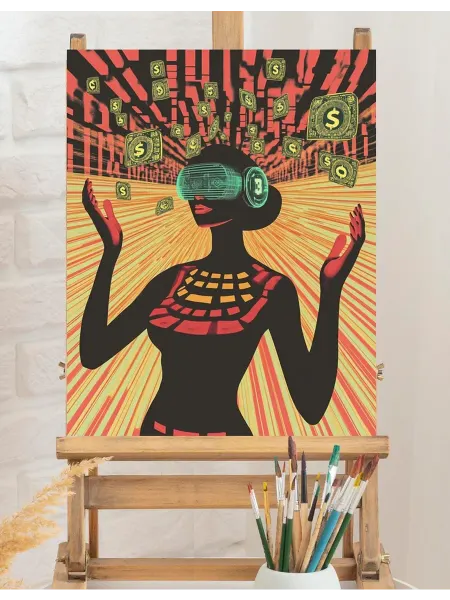 Art on Canvas Крипто-реальность Картина по номерам на холсте 40х50 см