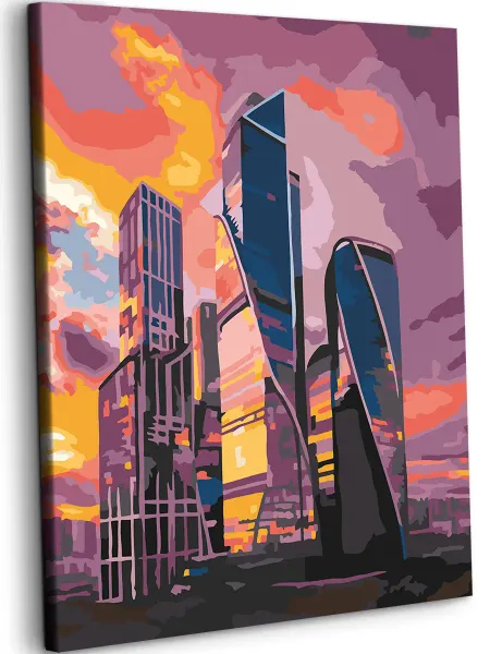 Art on Canvas Москва-Сити Картина по номерам на холсте 40х50 см