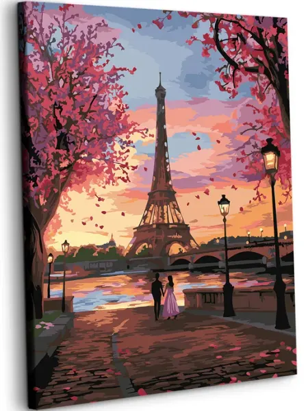 Art on Canvas Однажды в Париже Картина по номерам на холсте 40х50 см