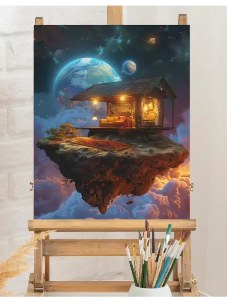 Art on Canvas Космический островок уюта Картина по номерам 40х50 см