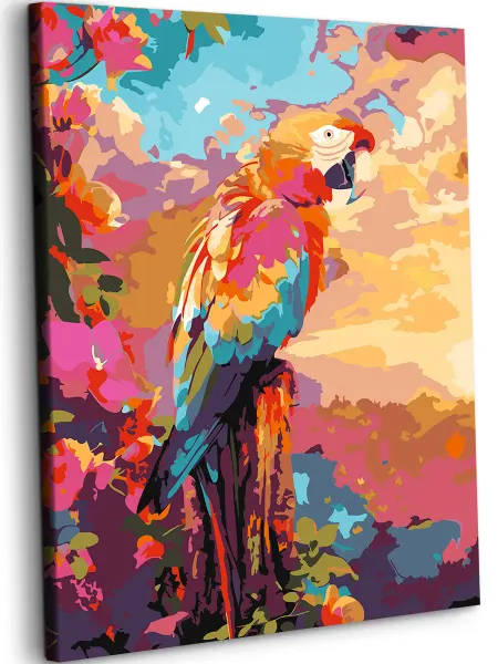Art on Canvas Попугай Картина по номерам на холсте 40х50 см