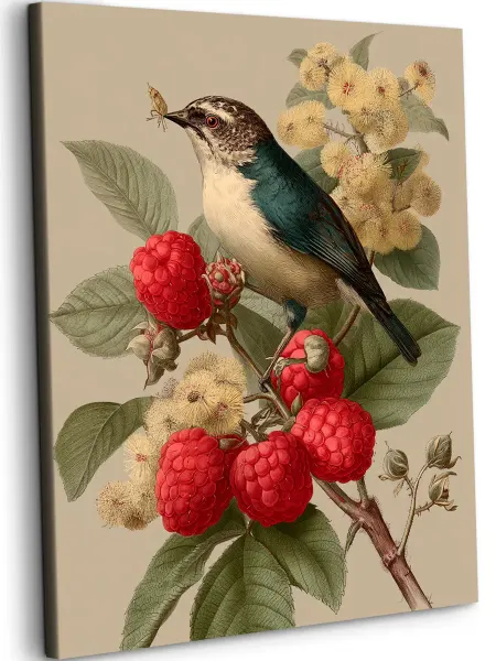 Art on Canvas Птичка в цветах Картина по номерам на холсте 40х50 см