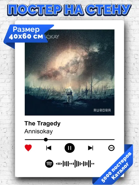 Arthata-spotify постер Спотифай постер Плакат на стену Annisokay - The Tragedy 40х60