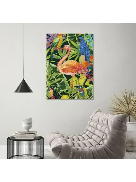 Classic Art Картина на холсте Яркие птицы в джунглях 40х60