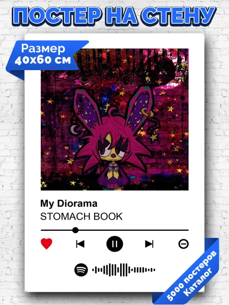 Arthata-spotify постер Спотифай постер Плакат на стену STOMACH BOOK - My Diorama 40х60