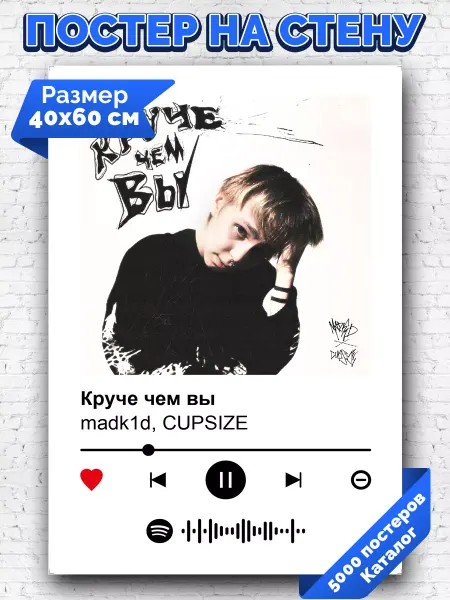 Arthata-spotify постер Спотифай постер Спотифай постер madk1d CUPSIZE - Круче чем вы 40х60