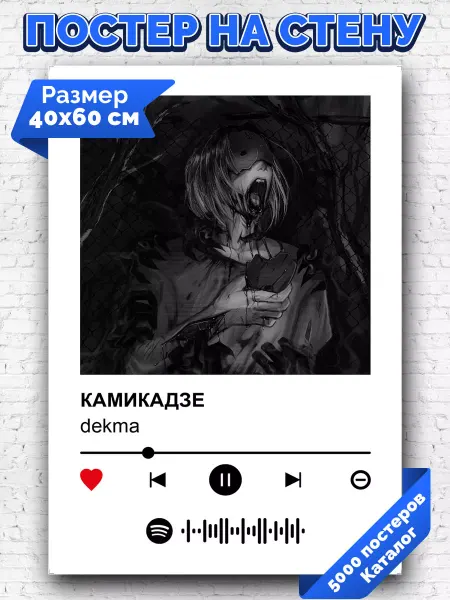 Arthata-spotify постер Спотифай постер Спотифай постер dekma - Камикадзе 40х60