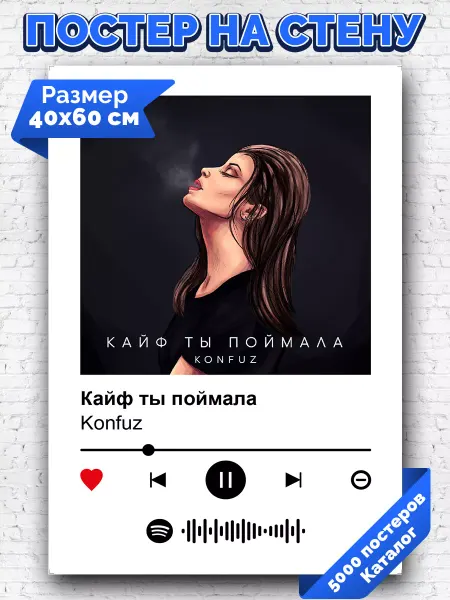 Arthata-spotify постер Спотифай постер Спотифай постер Konfuz - Кайф ты поймала 40х60