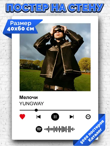 Arthata-spotify постер Спотифай постер Спотифай постер YUNGWAY - Мелочи 40х60