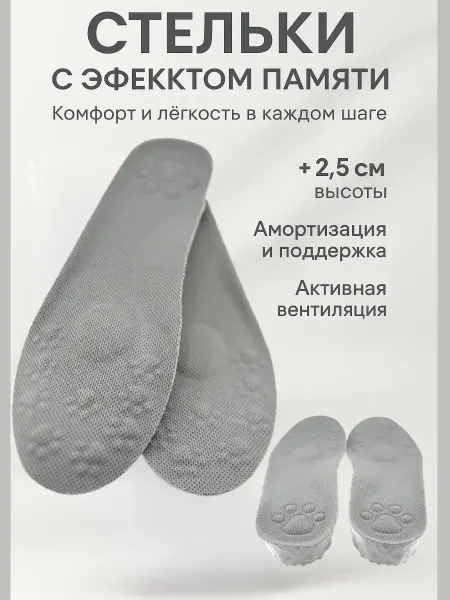 SOULSABYR Стельки с эффектом памяти 41–42 высокая пятка анатомические