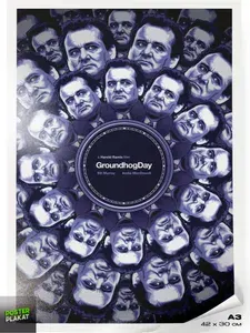 Постер День сурка, Groundhog Day, по мотивам фильма, для интерьера, А3 (420х297 мм), Постер Плакат