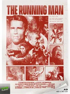Постер Бегущий человек, Running Man, Арнольд Шварценеггер, по мотивам фильма, для интерьера, А3 (420х297 мм), Постер Плакат