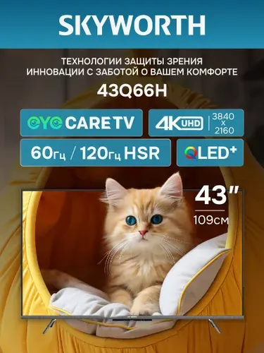 Skyworth Телевизор 43Q66H 43″ Ultra HD, черный