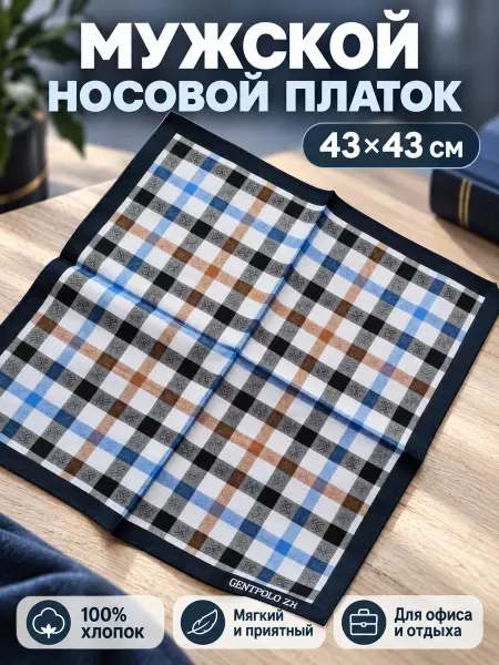 Pastel_lux Платок 43х43 см. носовой карманный 1 штука поло