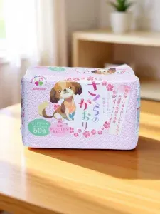 Пеленки впитывающие для собак Japan Premium Pet с ароматом сакуры 50 шт, 44х59 см.