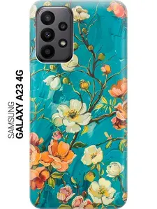 Силиконовый чехол на Samsung Galaxy A23 4G с принтом "Винтажные цветочки"
