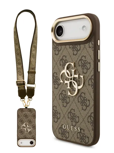 GUESS Чехол на iPhone Air, из экокожи с ремешком Crossbody PU 4G