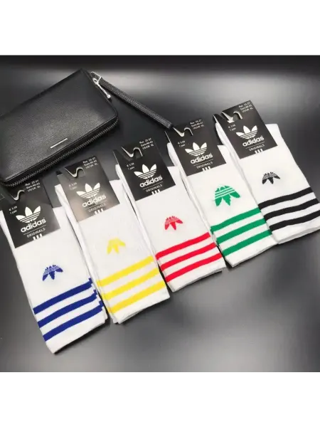 Adidas Носки белые высокие спорт 5 пар в фирменной коробке