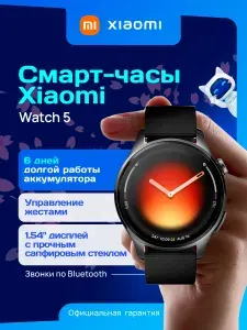 Смарт-часы Xiaomi Watch 5 черный с черным ремешком BHR07WRGL