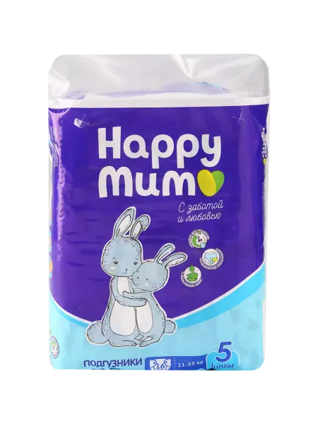 Happy Mum Подгузники детские «Happy Mum» размер 5, 11-25 кг, 16 шт