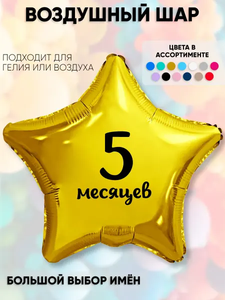 Partymaker Воздушный шар с надпиьсю 5 месяцев