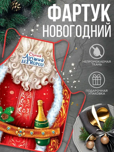 Сима-Ленд & Зимнее волшебство Фартук кухонный новогодний для мужчины, 50 х 70 см