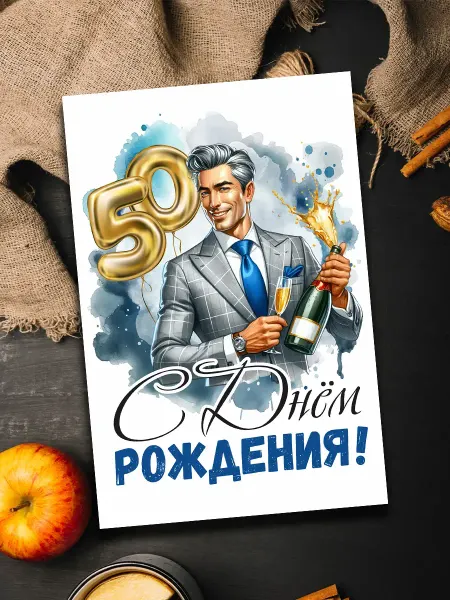 Podarkoz Магнит мужчине на юбилей 50