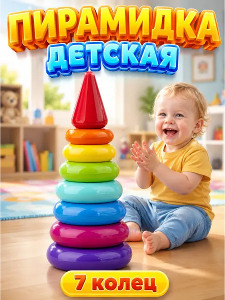 СТЕЛЛАР Пирамидка детская для малышей от года развивающая игрушка