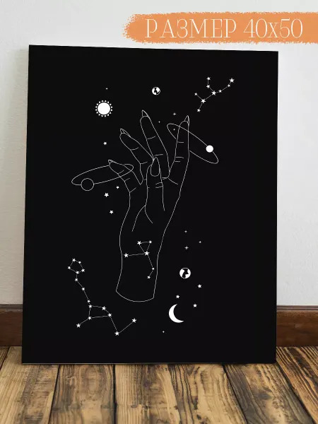 Интерьерная картина Аниме Картина на стену Рука и космос 50x40