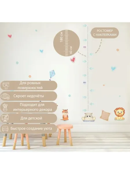 Смешарики Ростомер зверушки наклейка на стену панно 50×70 см