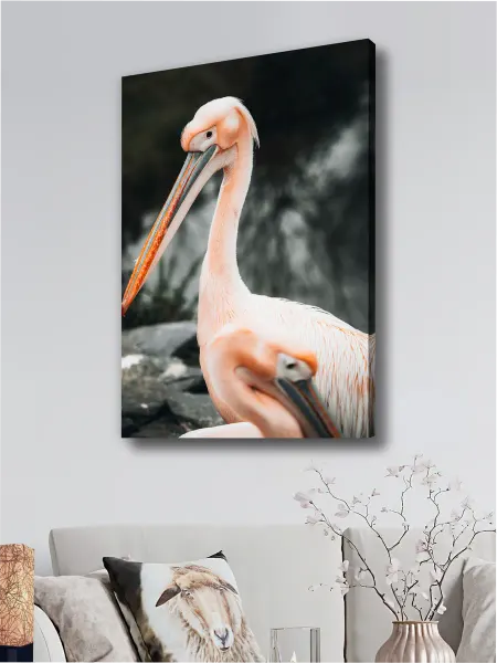 Art-Frame Картина на стену Пеликан на камнях 50Х70