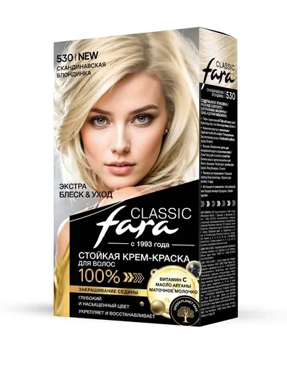 FARA Краска для волос Classic, т 530 Скандинавская блондинка, 3шт
