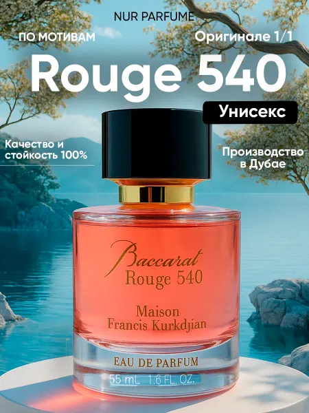 ТЕСТЕР 55 мл духи стойкий BACCARAT ROUGE 540