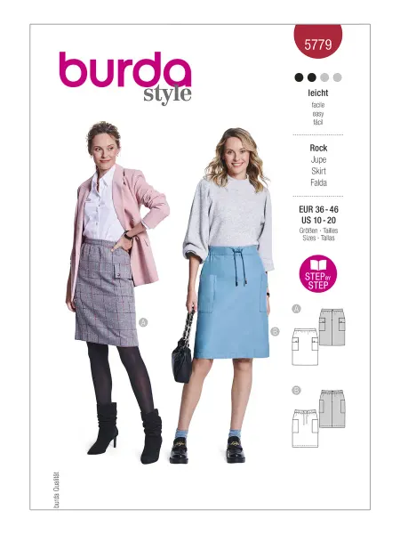 Burda Выкройка 5779 Юбка прямая с