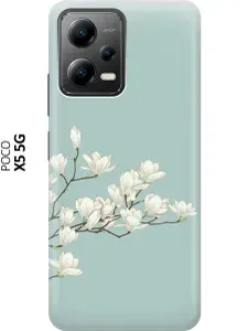 Силиконовый чехол Сакура на голубом на Xiaomi Poco X5 5G / Сяоми Поко Х5 5Г