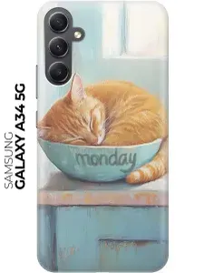 Силиконовый чехол на Samsung Galaxy A34 5G с принтом "Понедельник"