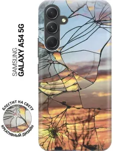 Силиконовый чехол на Samsung Galaxy A54 5G / Самсунг А54 с эффектом блеска "Небо в трещинах"